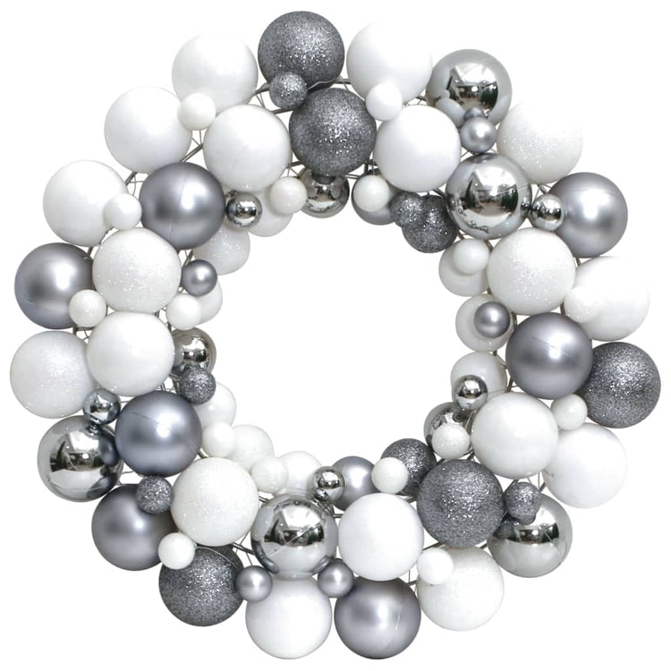 VidaXL Kerstkrans 45 cm polystyreen wit en grijs