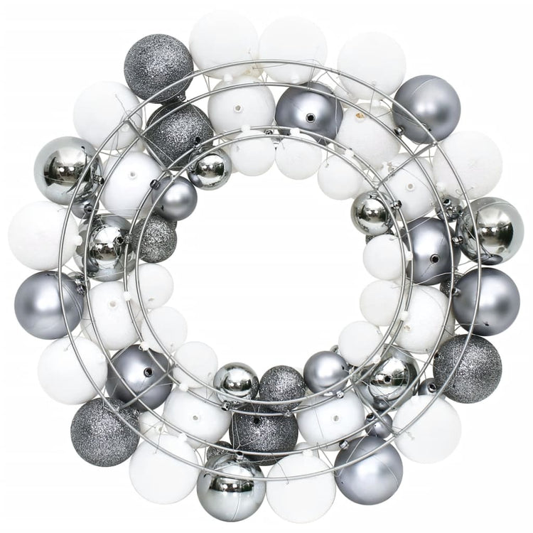 VidaXL Kerstkrans 45 cm polystyreen wit en grijs