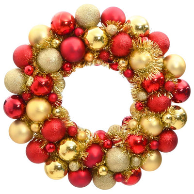 VidaXL Kerstkrans 45 cm polystyreen rood en goudkleurig
