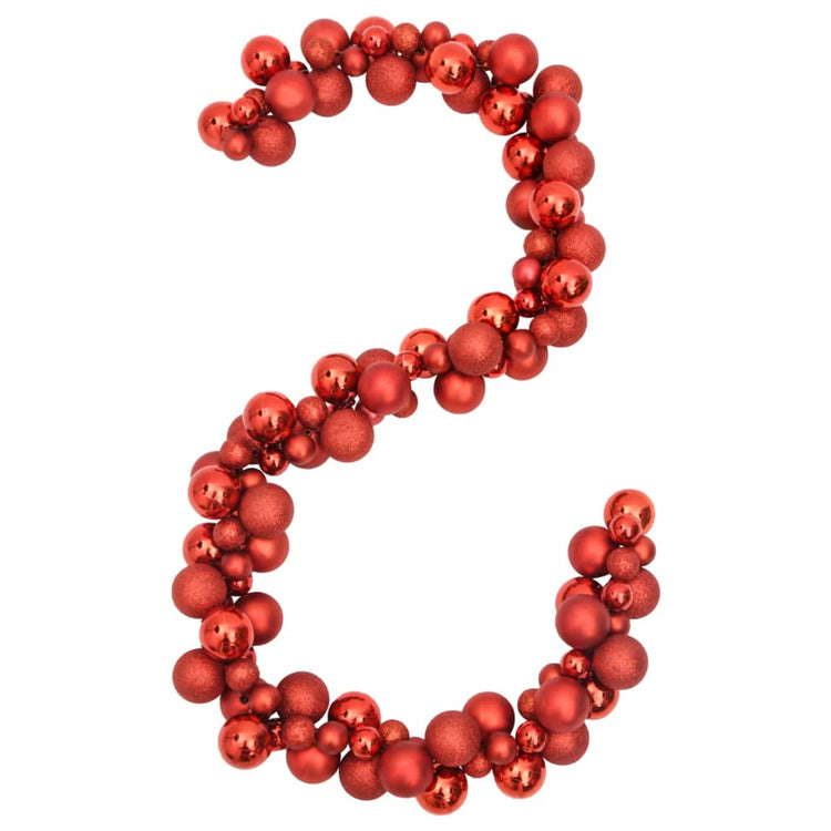 VidaXL Kerstslinger ballen 175 cm polystyreen rood