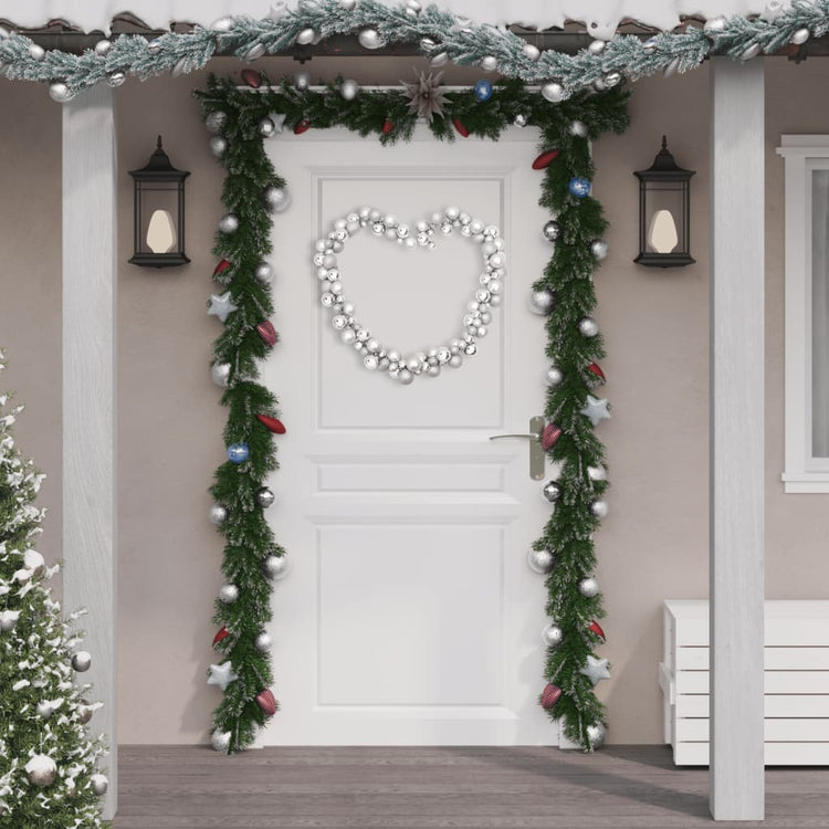 VidaXL Kerstslinger ballen 175 cm polystyreen zilverkleurig