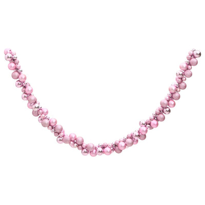 VidaXL Kerstslinger ballen 175 cm polystyreen roze