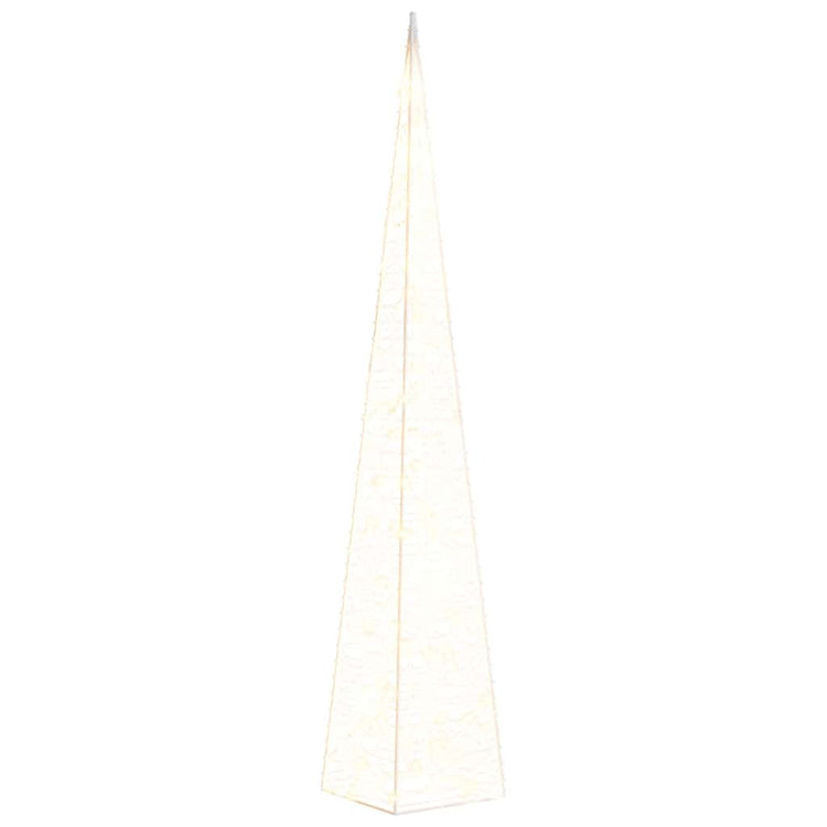 Vidaxl kerstverlichtingskegel met 60 warmwitte led's 120 cm acryl