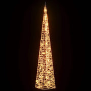 Vidaxl kerstverlichtingskegel met 60 warmwitte led's 120 cm acryl - afbeelding 3