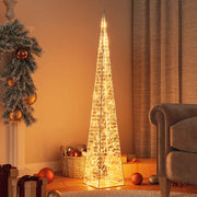 Vidaxl kerstverlichtingskegel met 60 warmwitte led's 120 cm acryl - afbeelding 1
