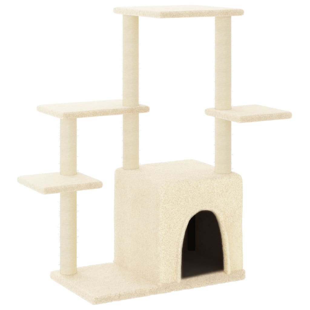 VidaXL Kattenmeubel met sisal krabpalen 97,5 cm crèmekleurig