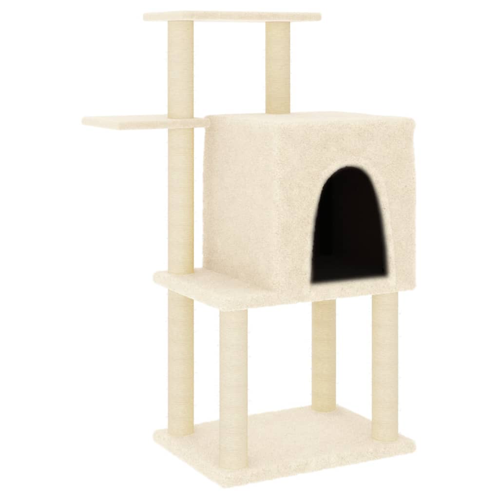 VidaXL Kattenmeubel met sisal krabpalen 97 cm crèmekleurig