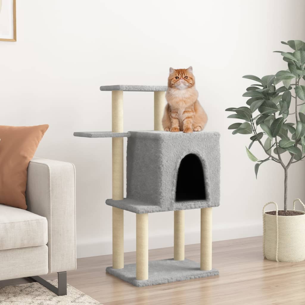 VidaXL Kattenmeubel met sisal krabpalen 97 cm lichtgrijs