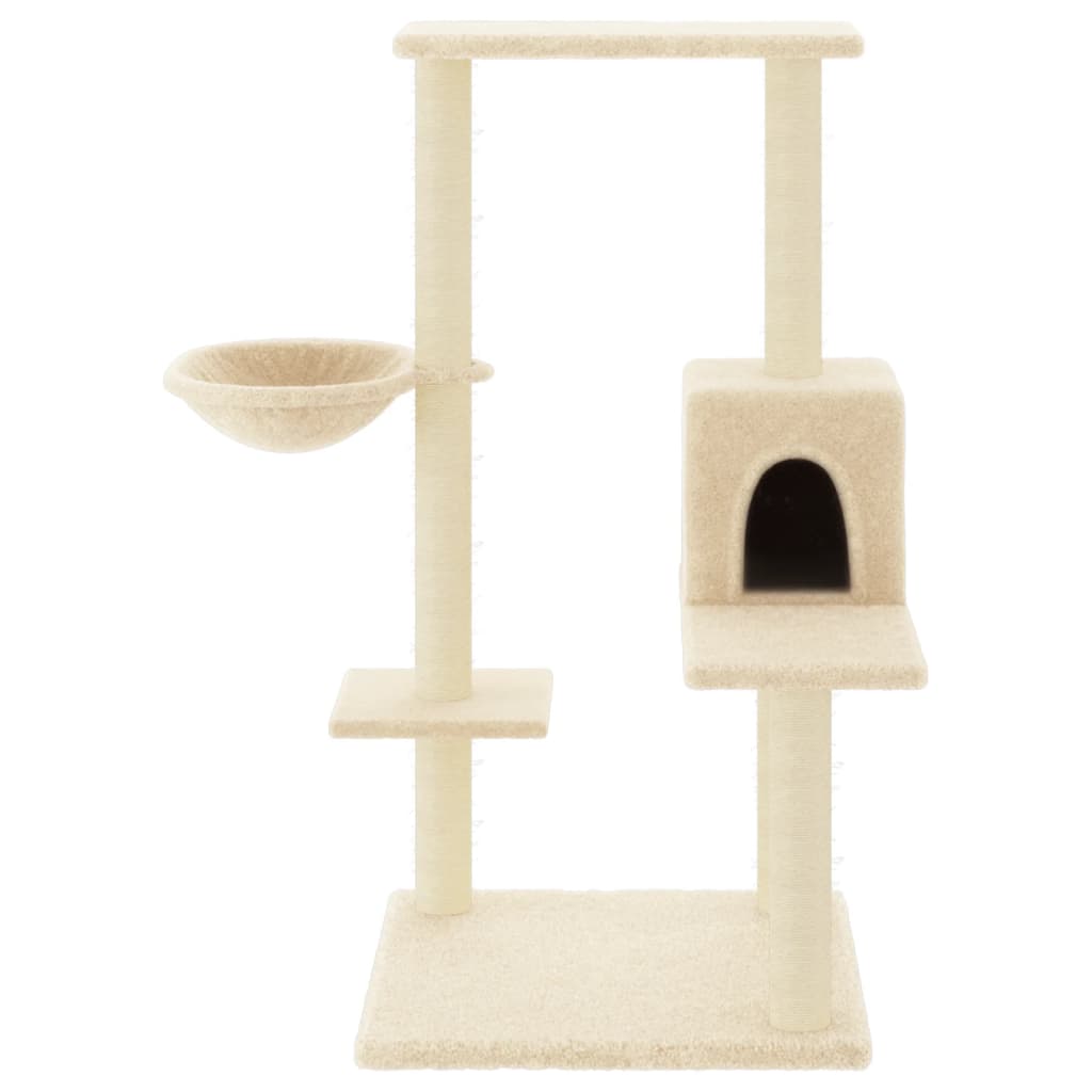 VidaXL Kattenmeubel met sisal krabpalen 95 cm crèmekleurig