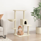 Vidaxl kattenmeubel met sisal krabpalen 95 cm crèmekleurig - afbeelding 1