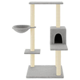 Vidaxl kattenmeubel met sisal krabpalen 95 cm lichtgrijs - afbeelding 3
