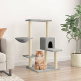 Vidaxl kattenmeubel met sisal krabpalen 95 cm lichtgrijs - afbeelding 1