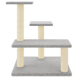 Vidaxl kattenmeubel met sisal krabpalen 61 cm lichtgrijs - afbeelding 3