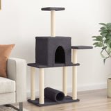 Vidaxl kattenmeubel met sisal krabpalen 122 cm donkergrijs - afbeelding 1
