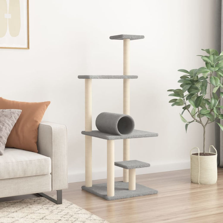 Vidaxl kattenmeubel met sisal krabpalen 136 cm lichtgrijs