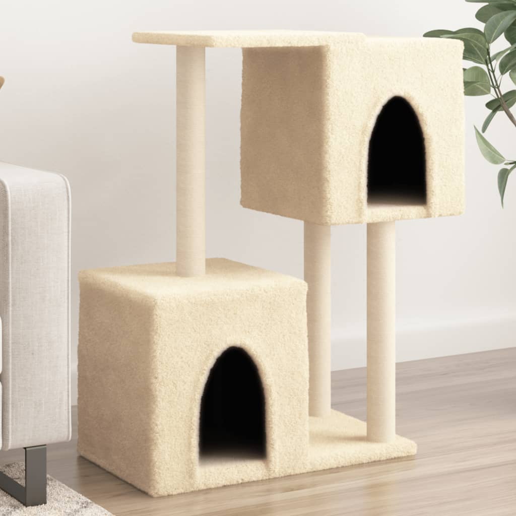 VidaXL Kattenmeubel met sisal krabpalen 86 cm crèmekleurig