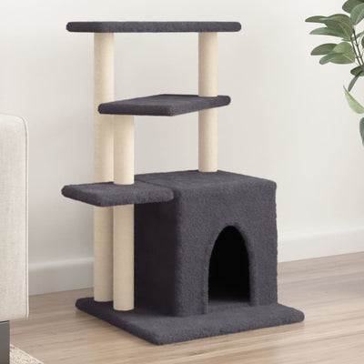 Vidaxl kattenmeubel met sisal krabpalen 83,5 cm donkergrijs