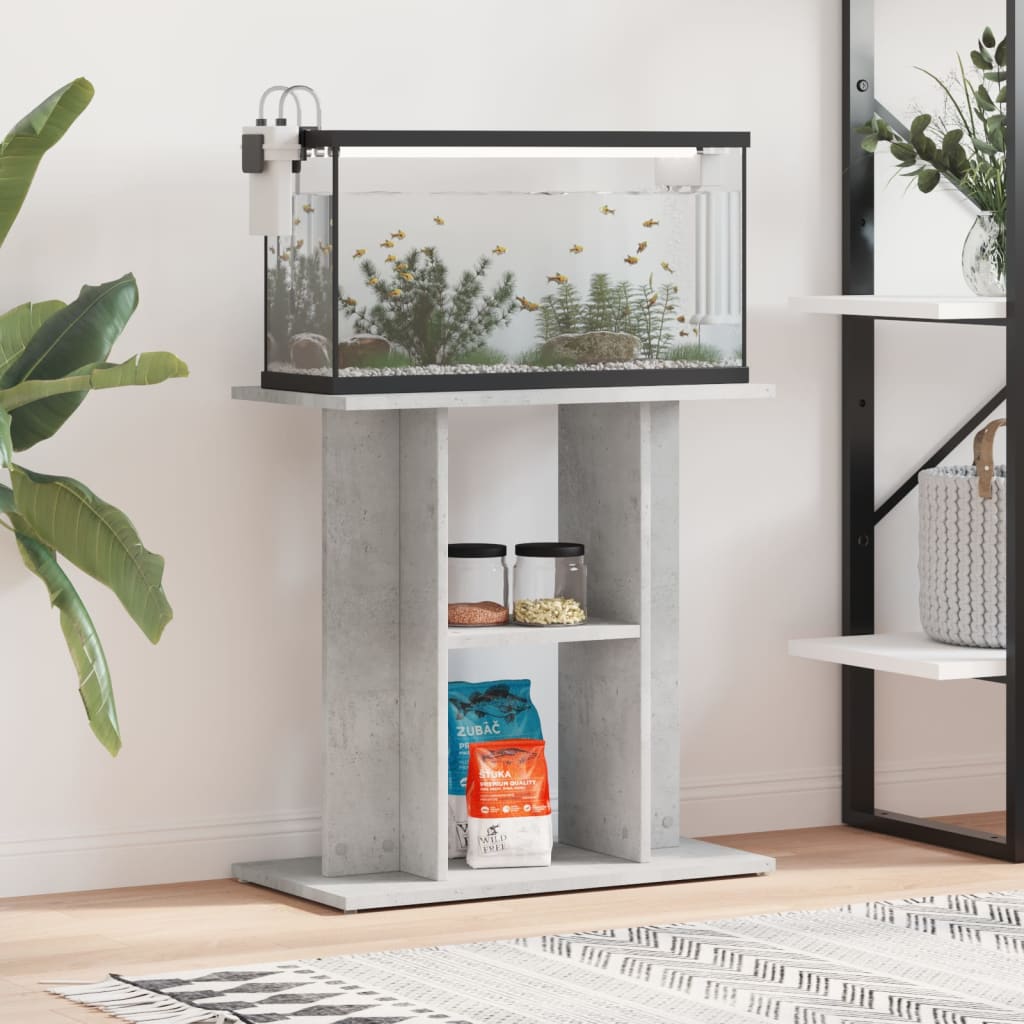 Vidaxl aquariumstandaard betongrijs 60x30x60 cm bewerkt hout