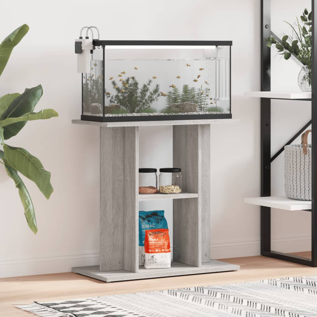 VidaXL Aquariumstandaard 60x30x60 cm bewerkt hout grijs sonoma