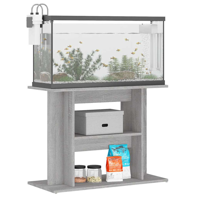 Vidaxl aquariumstandaard betongrijs 80x35x60 cm bewerkt hout