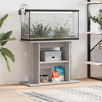 Vidaxl aquariumstandaard sonoma grijs 80x35x60 cm bewerkt hout