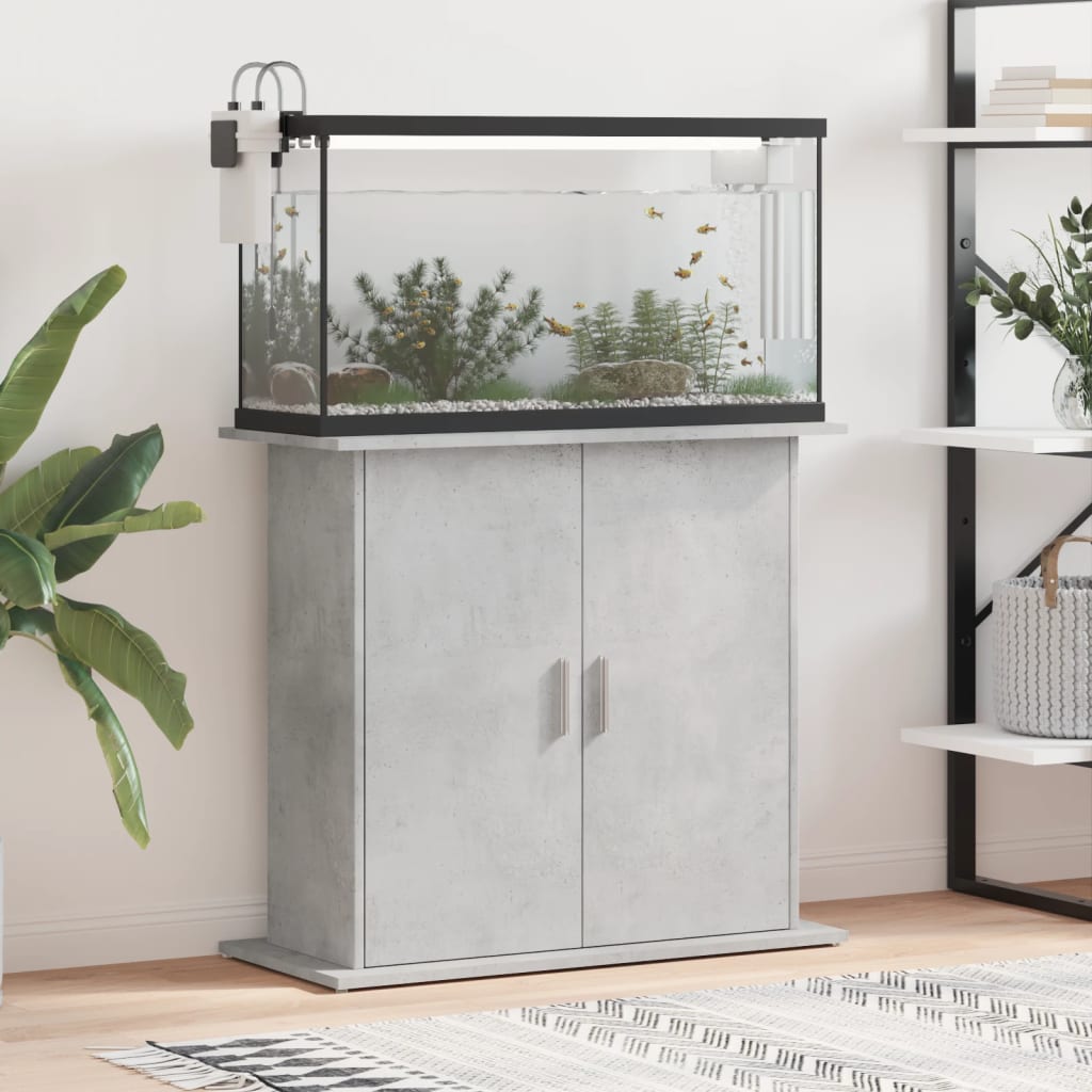 Vidaxl aquariumstandaard betongrijs 81x36x73 cm bewerkt hout