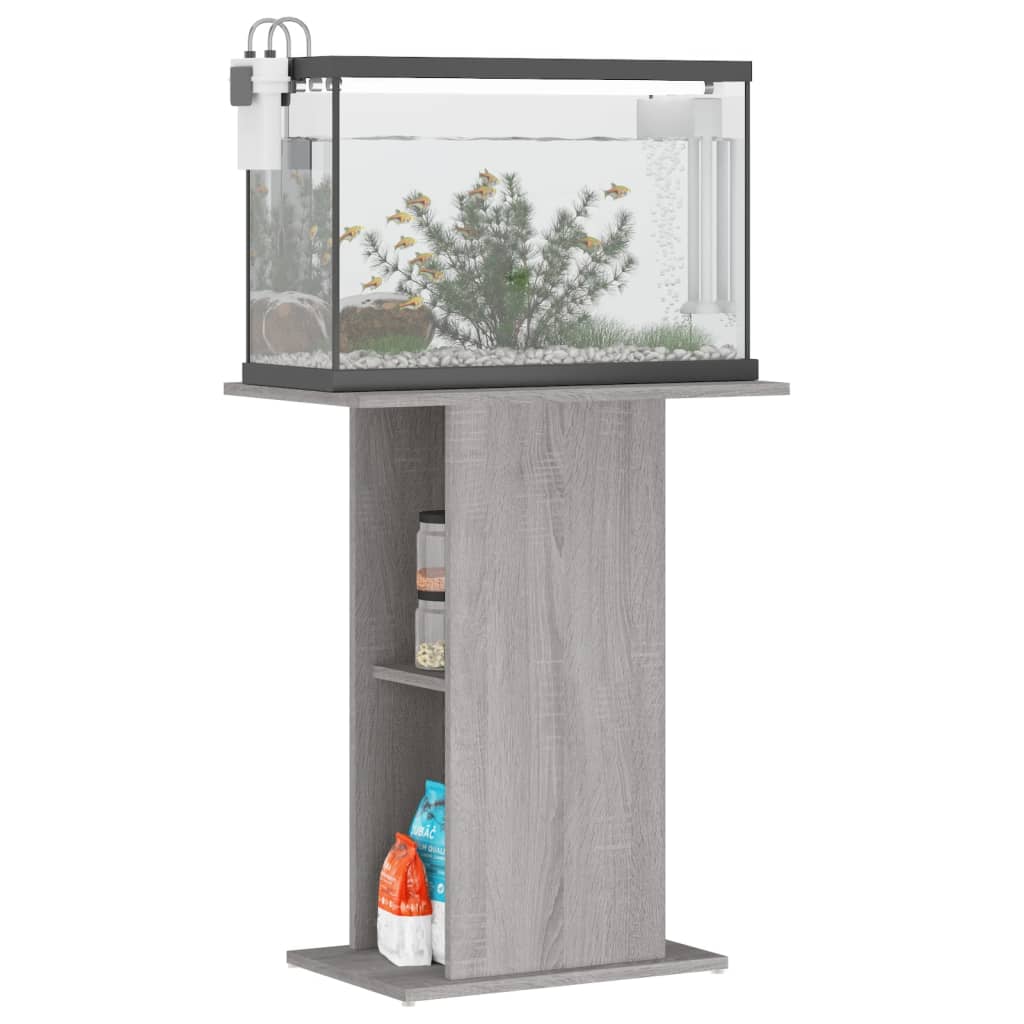 VidaXL Aquariumstandaard 60,5x36x72,5 cm bewerkt hout grijs sonoma