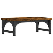 Vidaxl monitorstandaard 37x23x14 cm bewerkt hout gerookt eikenkleurig - afbeelding 2