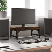 Vidaxl monitorstandaard 37x23x14 cm bewerkt hout gerookt eikenkleurig - afbeelding 1