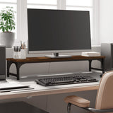 Vidaxl monitorstandaard 85x23x15,5 cm bewerkt hout bruin eikenkleur - afbeelding 1
