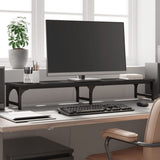 Vidaxl monitorstandaard 105x23x15,5 cm bewerkt hout zwart - afbeelding 1