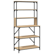 Vidaxl bakkersrek 6-laags 90x40x180 cm bewerkt hout sonoma eikenkleur - afbeelding 2
