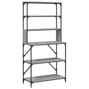 Vidaxl bakkersrek 6-laags 90x40x180 cm bewerkt hout grijs sonoma eiken - afbeelding 2