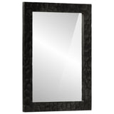 Vidaxl badkamerspiegel 50x70x2,5 cm massief mangohout en glas zwart - afbeelding 1