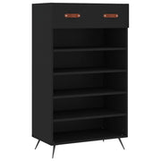 Vidaxl schoenenkast 60x35x105 cm bewerkt hout zwart - afbeelding 2