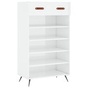 Vidaxl schoenenkast 60x35x105 cm bewerkt hout hoogglans wit - afbeelding 2
