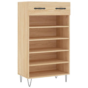 Vidaxl schoenenkast 60x35x105 cm bewerkt hout sonoma eikenkleurig - afbeelding 2