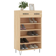 Vidaxl schoenenkast 60x35x105 cm bewerkt hout sonoma eikenkleurig - afbeelding 3