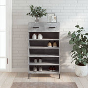 Vidaxl schoenenkast 60x35x105 cm bewerkt hout betongrijs - afbeelding 1