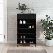 Vidaxl schoenenkast 60x35x105 cm bewerkt hout zwart - afbeelding 1