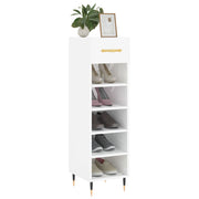 Vidaxl schoenenkast 30x35x105 cm bewerkt hout hoogglans wit - afbeelding 3