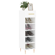 Vidaxl schoenenkast 30x35x105 cm bewerkt hout hoogglans wit - afbeelding 3