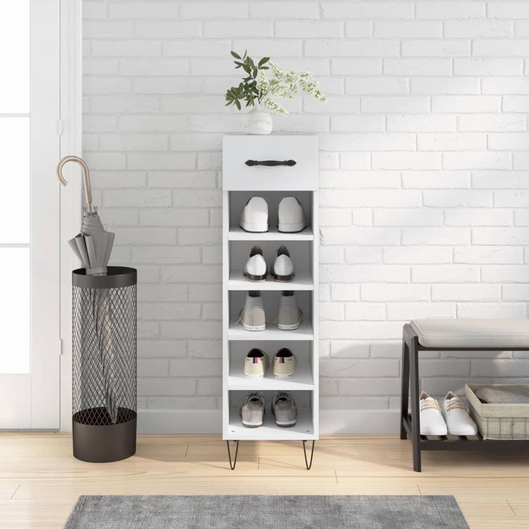 Vidaxl schoenenkast 30x35x105 cm bewerkt hout wit