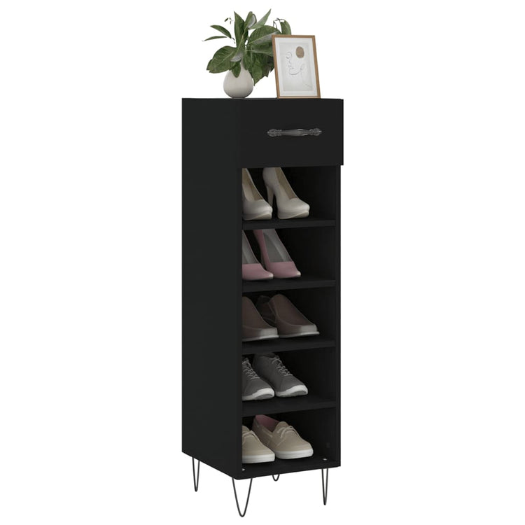Vidaxl schoenenkast 30x35x105 cm bewerkt hout zwart