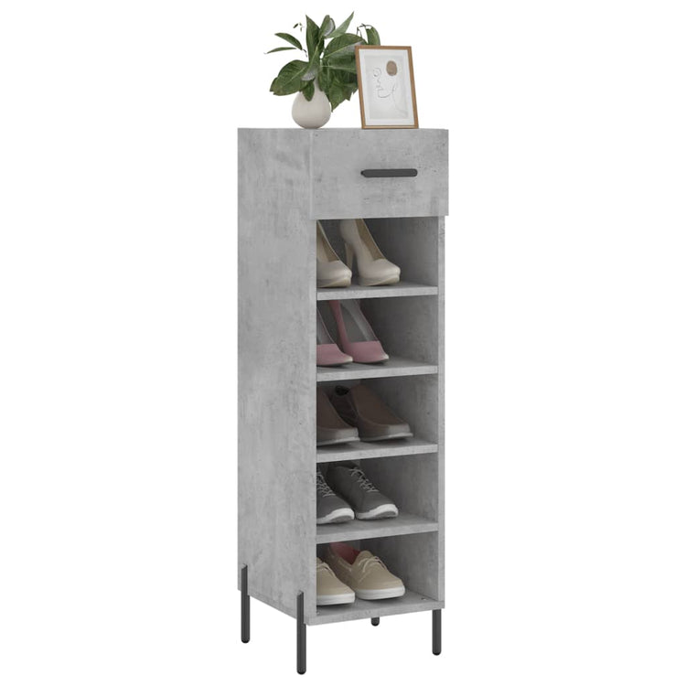 Vidaxl schoenenkast 30x35x105 cm bewerkt hout betongrijs