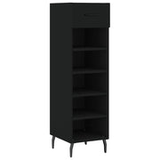 Vidaxl schoenenkast 30x35x105 cm bewerkt hout zwart - afbeelding 2