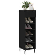 Vidaxl schoenenkast 30x35x105 cm bewerkt hout zwart - afbeelding 3