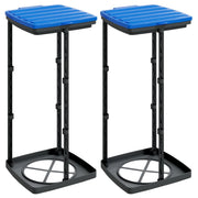 Vidaxl vuilniszakhouders 2 st 60 l pp zwart en blauw - afbeelding 2