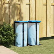 Vidaxl vuilniszakhouders 2 st 60 l pp zwart en blauw - afbeelding 1