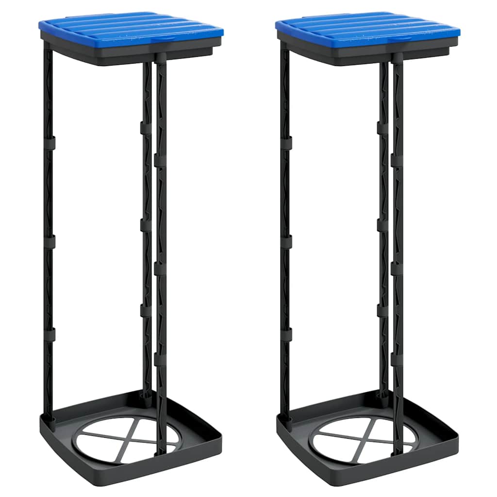 Vidaxl vuilniszakhouders 2 st 120 l pp zwart en blauw